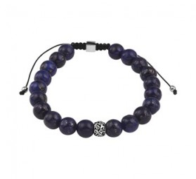 Lapislazuli Kralen-Armband aus 925 Sterlingsilber