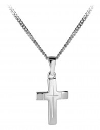 Silber Kreuzanhänger für Kinder, Taufe, Kommunion, Konfirmation