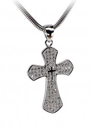 Kreuz Anhänger 925 Silber rhodiniert