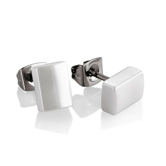 Boccia 0509-10 Ohrstecker weiß Keramik Titan