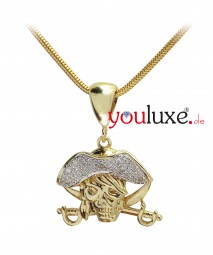 Goldschmuck-Anhänger Pirat Totenkopf Skul 375 Gold
