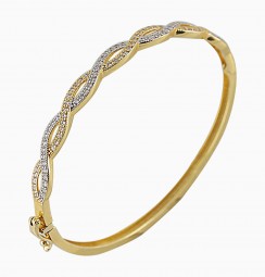 Damen Armreif Armband oval 585 Gold Gelbgold Goldarmreif