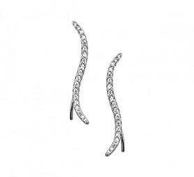 youluxe Ohrringe Sterlingsilber 925 mit zirkonia Fadenfassung langer Bolzen und Ohrklem