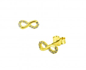 Ohrstecker Infinity Unendlichkeit echt 585 Gold Gelbgold 14 Karat