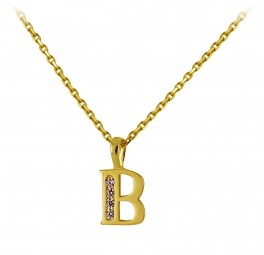 Buchstaben Anhänger -B. 585 Gold