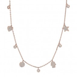 Collier mit verschiedenen Anhängern aus 925 Silber rosevergoldet