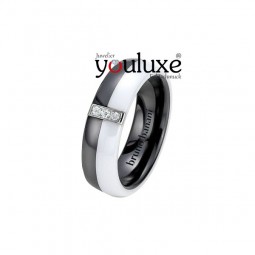 Bruno Banani Ring Damenring Schwarz-Weißer Ring