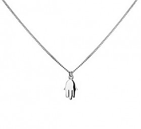 Damen-Halskette Collier Fatimas Hand 925 Sterling Silber rhodiniert