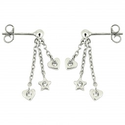 Ohrstecker 585er Weissgold mit Herz