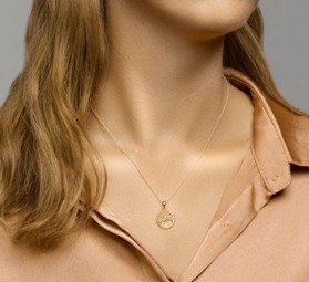 Lebensbaum Anhänger Gold aus 925 Sterlingsilber IP vergoldet