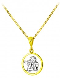 Echt 14 Karat Gold 585 Anhänger Schutzengel