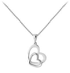 Gold Anhänger 585 Weißgold 14K Herzen