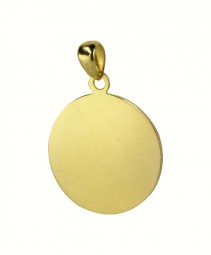 Gold Kettenanhänger Gravurplatte rund14 Karat Gold 585