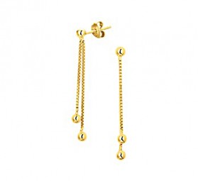 Ohrhänger lang Ohrringe ohrhänger Gelgold Plattiert 925 Silber Vergoldet