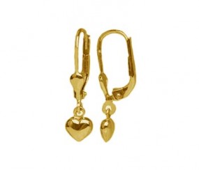 Ohrringe Gold 585 Gelbgold Boutons Herzen Ohrhänger