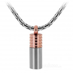 SOS Kapsel Edelstahl Anhänger bicolour