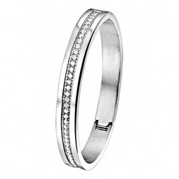 Damen Armreif Armreifen Armband Edelstahl Straß Zirkonia poliert