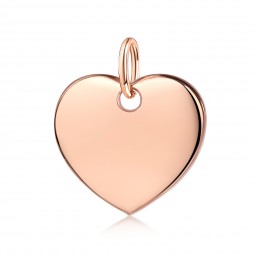 Gravierbarer Herz Anhänger Rosegold 925 Silber rosevergoldet