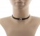 Choker-Halskette-Lederband schwarz Silber mit Zirkonia
