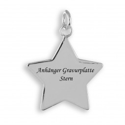 Anhänger Gravurplatte Stern Echt Silber 925/000