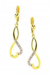 Damen Gold Ohrschmuck-Ohrhänger Herz Brisuren 585 Gold