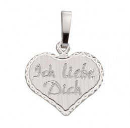 Herz Gravurplatte "Ich liebe Dich" 925 Silber