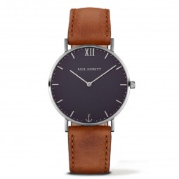 Paul Hewitt Uhr Sailor Line Blue Lagoon Edelstahl Lederarmband Braun