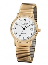 Regent Zugarmbanduhr F-707 Edelstahl Gold plattiert