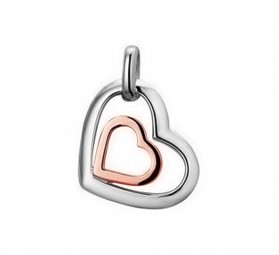 Kettenanhänger Herz aus 925 Silber und 585 Gold