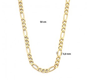 HERREN HALSKETTE FIGAROKETTE 5MM 925 Silber GOLD PLATTIERT