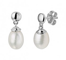 Ohrhänger Weißgold 585 mit Perlen Ohrstecker Perlenohrringe Gold