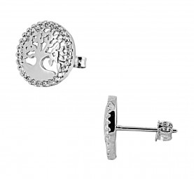 Ohrstecker Damenschmuck Baum des Lebens Lebensbaum aus 925 Silber rhodiniert