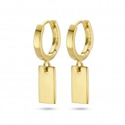 Creolen mit Anhänger Damen 925 Sterlingsilber Goldplattiert