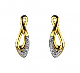 Ohrstecker Stecker aus 585 Gold Gelbgold, mit Zirkonias, Damen