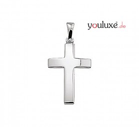 Anhänger Kreuz aus 925 Echt Silber glänzend zur Kommunion, Konfirmation oder Taufe