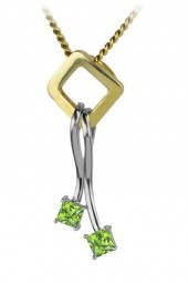 Peridot Damen Anhänger 585/14 K Gold Bicolor