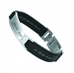 Herren armband mit Edelstahl Gravur Platte