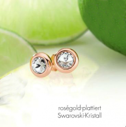 Rosegold Ohrstecker 925 Silber mit Kristall