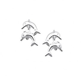 Kinderohrstecker 2er Delfin 925er Silber
