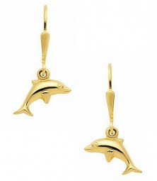 Delphin Ohrhänger Brisur 585 Gold