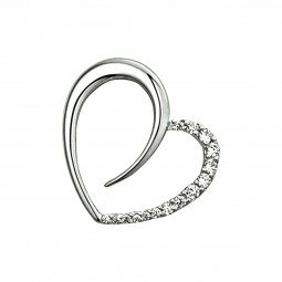 Herz Anhänger mit Ankerkette 925 Sterlingsilber mit Zirkonia