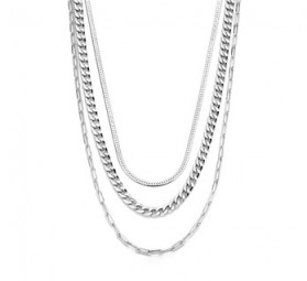 Collier 3-reihig 925 Sterling Silber rhodiniert