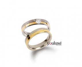 Boccia Trauringe Partnerringe Titan mit 7 Brillanten 0129-02-06