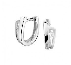 Damen Klappcreolen 925/- Sterling Silber rhodiniert