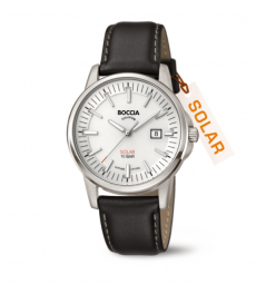 BOCCIA 3643-01 Herren-Solaruhr Titan mit Saphirglas grau/schwarz