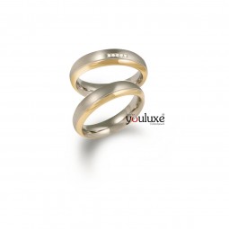 Boccia Trauringe Partnerringe Titan mit 5 Brillanten 0130-08-10