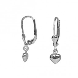 Boutons Herz Kinder Mädchen, Damen Ohrringe 925 Sterling Silber