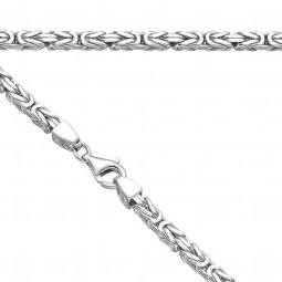 Königskette Herrenkette 925 Sterlingsilber rhodiniert massiv 4mm breit