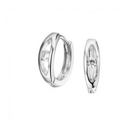 Damen-Creolen Ohrringe Silber 925 2 glänzend Zirkonia Ohr-Schmuck