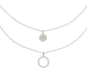 Collier 925er Silber rhodiniert mit weißen Zirkonia